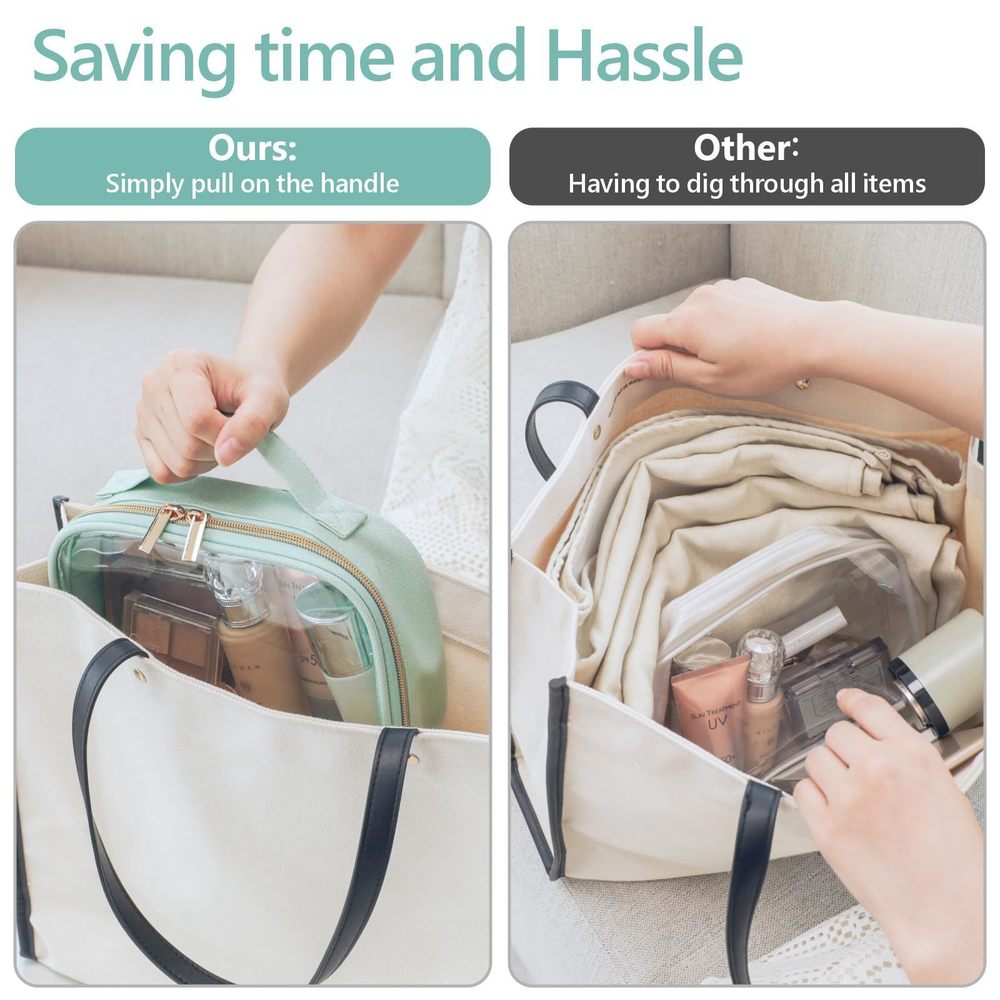 Tsa Approved Toiletry Bag - Glitter Textured Clear Makeup Bag, Personalized😉 - Picture 6 of 8